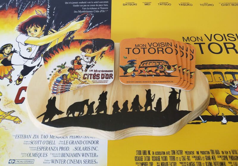 Dessous de verre recto-verso Les Cités d'Or / Totoro - Lot de 10